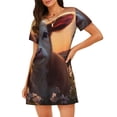thumbnail image 1 of Pofeuu Sunset Calf Flower Field Print Women's Loose Fit Short Sleeve Nightgown, Comfortable Sleep Dress for Women, Casual Lounge Sleepwear, Soft Cotton Sleep Dress, 1 of 6