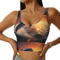 thumbnail image 1 of Pofeuu Sunset Dancing Dolphin Print Sports Bra for Women Sexy Vest Yoga Running Gym Fitness Crop Bras Tops-Large, 1 of 8