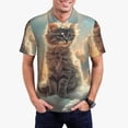 thumbnail image 1 of Pofeuu Sunshine Cloud Kitten Print Men's Loose Fit Midweight Short-Sleeve Pocket Polo-XX-Large, 1 of 6