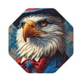 thumbnail image 1 of Pofeuu Surreal Bald Eagle Gentleman Print Leather Coasters Set of 6, Round Cups Mugs Mat Pad for Home Kitchen Heat Resistant Drink Coasters,Octagon, 1 of 7