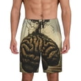 thumbnail image 1 of Pofeuu Surreal Brain Tree Print Men's Soft Woven Elastic Waistband Sleep Pajama Short-4X-Large, 1 of 6