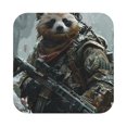 thumbnail image 1 of Pofeuu Surreal Panda Warrior Print Leather Coasters Set of 6, Round Cups Mugs Mat Pad for Home Kitchen Heat Resistant Drink Coasters,Square, 1 of 7