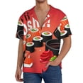 thumbnail image 1 of Pofeuu Sushi Print Mens Casual Short Sleeve Shirts Beach Summer Spread Collar Pocket Tops Men's Casual Short-sleeved Shirt-4X-Large, 1 of 5