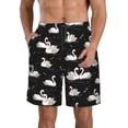 thumbnail image 1 of Pofeuu Swan And Dragonflies Prin Men's Swim Trunks Quick Dry Bathing Suit Swimming Board Shorts Mesh Lining Beach Swimwear-XX-Large, 1 of 6