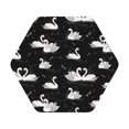 thumbnail image 1 of Pofeuu Swan And Dragonflies Print Leather Coasters Set of 6, Round Cups Mugs Mat Pad for Home Kitchen Heat Resistant Drink Coasters,Hexagon, 1 of 7