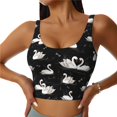 thumbnail image 1 of Pofeuu Swan And Dragonflies Print Sports Bra for Women Sexy Vest Yoga Running Gym Fitness Crop Bras Tops-XX-Large, 1 of 8