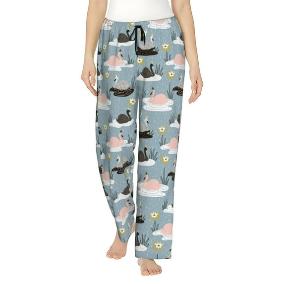 Pofeuu Swan Princess On Lake Print Women's Fashion Pajama Pants with Pockets Comfy Drawstring Sleep Lounge Bottoms-X-Large