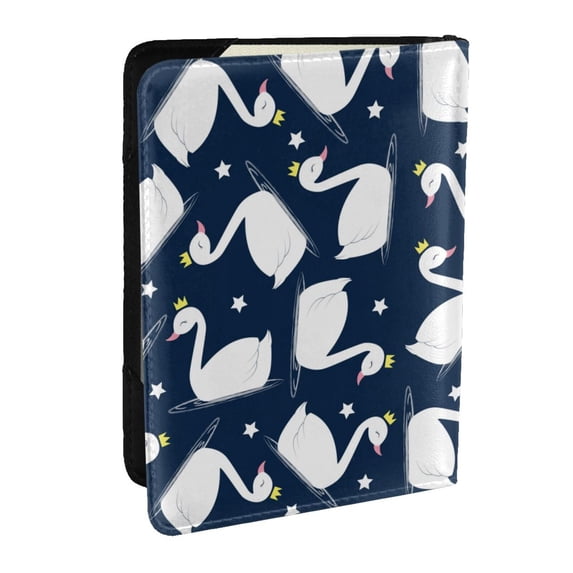 Pofeuu Swan Print Travel Document Organizer Passport Holder Men Women for Family (6.5 in x 4.5 in),Wallet Holder Credit Card Clutch Bag Case