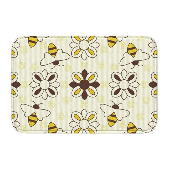 Pofeuu Sweet Bee Print Hem Mat 40x60 - Multipurpose Doormat for Indoor & Outdoor Use - Welcome Your Guests with our Entrance Mat