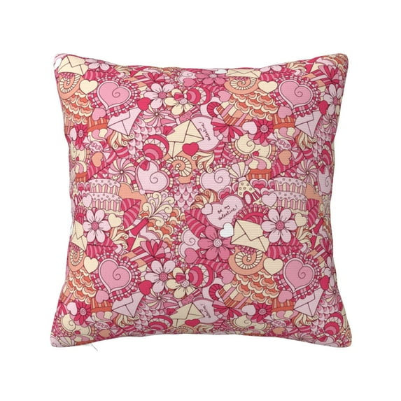 Pofeuu Sweet Print Double-sided plush pillowcase Square Throw Pillow Covers Pillows Cover for Living Room Bedroom Sofa Couch Cushion Cover(No pillow core)-26"x26"