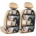 thumbnail image 1 of Pofeuu Swordsman Cool Dragon Print 2 Pack PU Leather Kick Mat Back Seat Protector, Universal Car Seat Back Organizer, Waterproof Backseat Protector For Most Car, 1 of 8