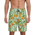 thumbnail image 1 of Pofeuu Tangerine Print Men's Soft Woven Elastic Waistband Sleep Pajama Short-4X-Large, 1 of 6