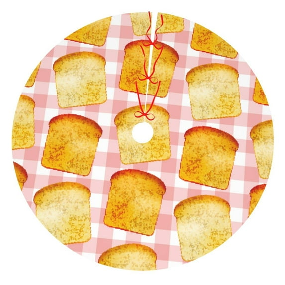 Pofeuu Tasty Toasts Print Christmas Tree Skirt, Merry Christmas Skirt Xmas Tree Ornaments for Xmas Holiday Party Decorations-36"