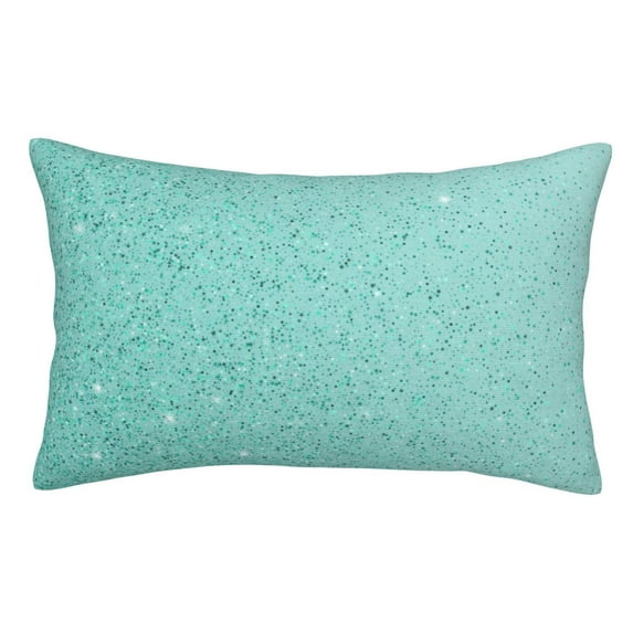 Pofeuu Teal Turquoise Glitter Print Polyester Microfiber Plush Pillowcases, Super Soft and Cozy Pillow Case Covers with Envelop Closure(Pillow core not included)-14"x20"