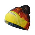 thumbnail image 1 of Pofeuu Tennis Ball In Fire And Water Print Beanie Hat for Men Women Knit Winter Hat Warm Cuffed Skull Beanie Slouchy Soft Unisex, 1 of 6