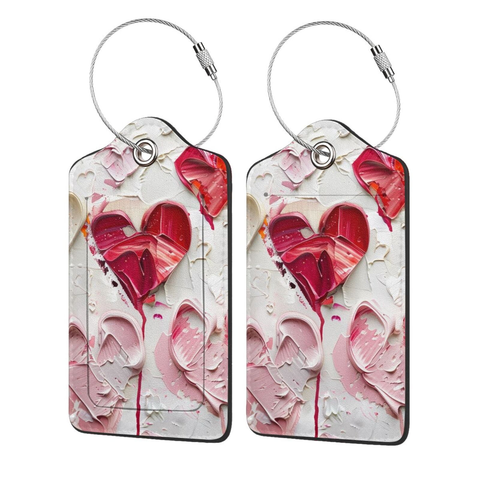 Pofeuu Textured Heart Abstract Art Print Luggage Tags, Privacy Cover ID ...