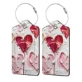thumbnail image 1 of Pofeuu Textured Heart Abstract Art Print Luggage Tags, Privacy Cover ID Label with Stainless Steel Loop and Address Card for Travel Bag Suitcase-2 PCS, 1 of 5