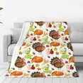 thumbnail image 1 of Pofeuu Thanksgiving Turkey Print Ultra-Soft Micro Fleece Blanket,for Bed Or Sofa,All Season Throw Blankets Flannel Blanket-60"x50", 1 of 7