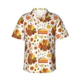 thumbnail image 1 of Pofeuu Thanksgiving With Turkey Print Hawaiian Shirt for Men Sleeves Casual Button Down Summer Beach Dress Shirts T-Shirts,Large, 1 of 7