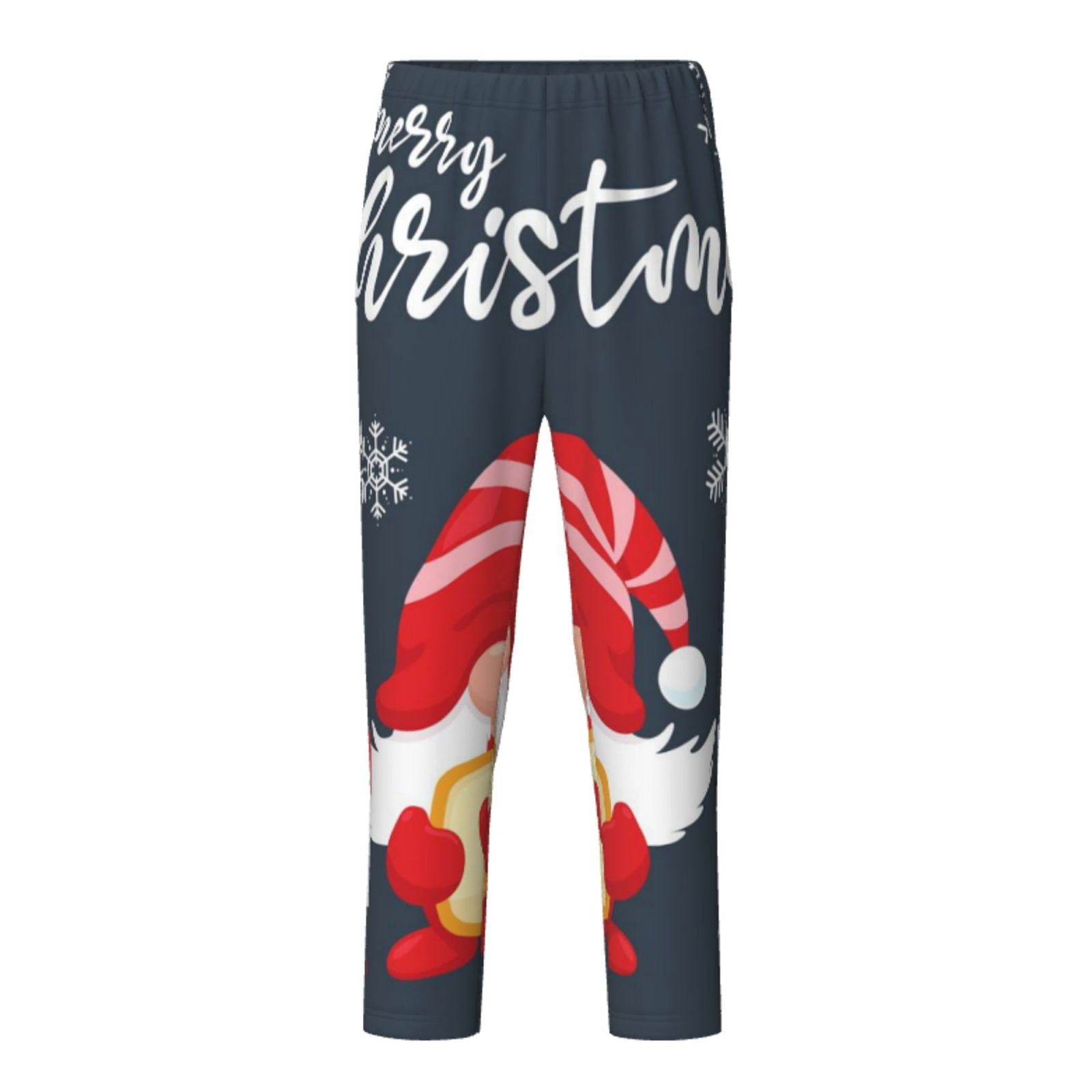 Pofeuu Three Cute Christmas Gnomes Print Teenagers' Pajama Pants, Soft ...