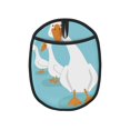 thumbnail image 1 of Pofeuu Three White Geese Print Silicone Pot Mat Mitten With Hanging Loop Heat Resistant Oven Mitts Non-Slip Bbq Baking Smoking Potholders, 1 of 7