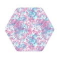 thumbnail image 1 of Pofeuu Tie Dye Print Leather Coasters Set of 6, Round Cups Mugs Mat Pad for Home Kitchen Heat Resistant Drink Coasters,Hexagon, 1 of 7