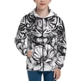 thumbnail image 1 of Pofeuu Tiger Butterfly Floral Art Print Teenage Zipper Hoodie Sweatshirts Hooded Casual Jackets With Pocket For Boys Girls-Small, 1 of 6