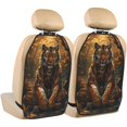 thumbnail image 1 of Pofeuu Tiger In The Fallen Leaf Forest Print 2 Pack PU Leather Kick Mat Back Seat Protector, Universal Car Seat Back Organizer, Waterproof Backseat Protector For Most Car, 1 of 8