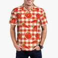 thumbnail image 1 of Pofeuu Tomatoes And Chili Print Men's Loose Fit Midweight Short-Sleeve Pocket Polo-4X-Large, 1 of 6