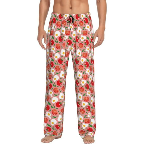Pofeuu Tomatoes Print Men's Pajama Pants, Soft Lounge Pajama Pants with big pockets for Men Plaid Pj Bottoms-X-Large
