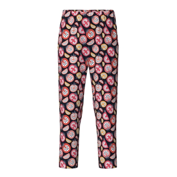 Pofeuu Tomatoes Print Teenagers' Pajama Pants, Soft Lounge Pajama Pants with big pockets for Men Plaid Pj Bottoms-Medium