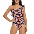 thumbnail image 1 of Pofeuu Tomatoes Print Women's One Piece Swimsuits One Shoulder Swimwear Asymmetric Ruffle Monokinis Bathing Suits-Medium, 1 of 6