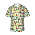thumbnail image 1 of Pofeuu Train With Animals Print Hawaiian Shirt for Men Sleeves Casual Button Down Summer Beach Dress Shirts T-Shirts,Medium, 1 of 7
