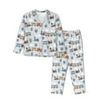 thumbnail image 1 of Pofeuu Trains And Cactuse Print Womens Pajamas Set Long Sleeve Sleepwear Button Down Nightwear Soft Pj Lounge Sets Button Down Pajamas Women-X-Large, 1 of 7
