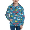 thumbnail image 1 of Pofeuu Transportations With Animals Print Teenage Zipper Hoodie Sweatshirts Hooded Casual Jackets With Pocket For Boys Girls-Medium, 1 of 6
