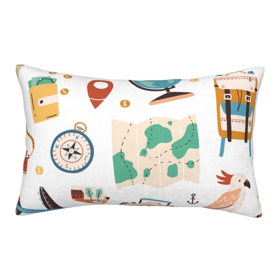 Pofeuu Travel1 Print Polyester Microfiber Plush Pillowcases, Super Soft and Cozy Pillow Case Covers with Envelop Closure(Pillow core not included)-16"x24"