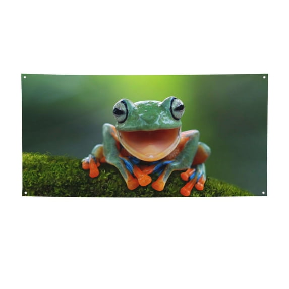 Pofeuu Tree Frog Print Colorful Yard Festival Banner Sign Party Outdoor & Indoor Party Decoration Banne Festival Yard Sign-Small