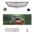 thumbnail image 1 of Pofeuu Tree Frog Print Desk Mat for Keyboard and Mouse，Computer Desk Matt for Desktop，Large Mouse Pad for Desk，Desk Pads on Top of Desks 12x31.5in, 1 of 8