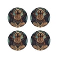 thumbnail image 1 of Pofeuu Tree Meditating Golden Retriever Print Coasters for Drinks, 4Pack PU Leather Coasters, Bar Drink Coasters for Tabletop Protection, Furniture from Damage-Round Shape, 1 of 6