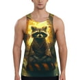 thumbnail image 1 of Pofeuu Tree Meditating Raccoon Print Men's Workout Tank Tops Sleeveless Muscle Gym Shirt Quick Dry-3X-Large, 1 of 7
