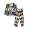 thumbnail image 1 of Pofeuu Trendy Colorful Pineapples 1 Print Womens Pajamas Set Long Sleeve Sleepwear Button Down Nightwear Soft Pj Lounge Sets Button Down Pajamas Women-X-Large, 1 of 7