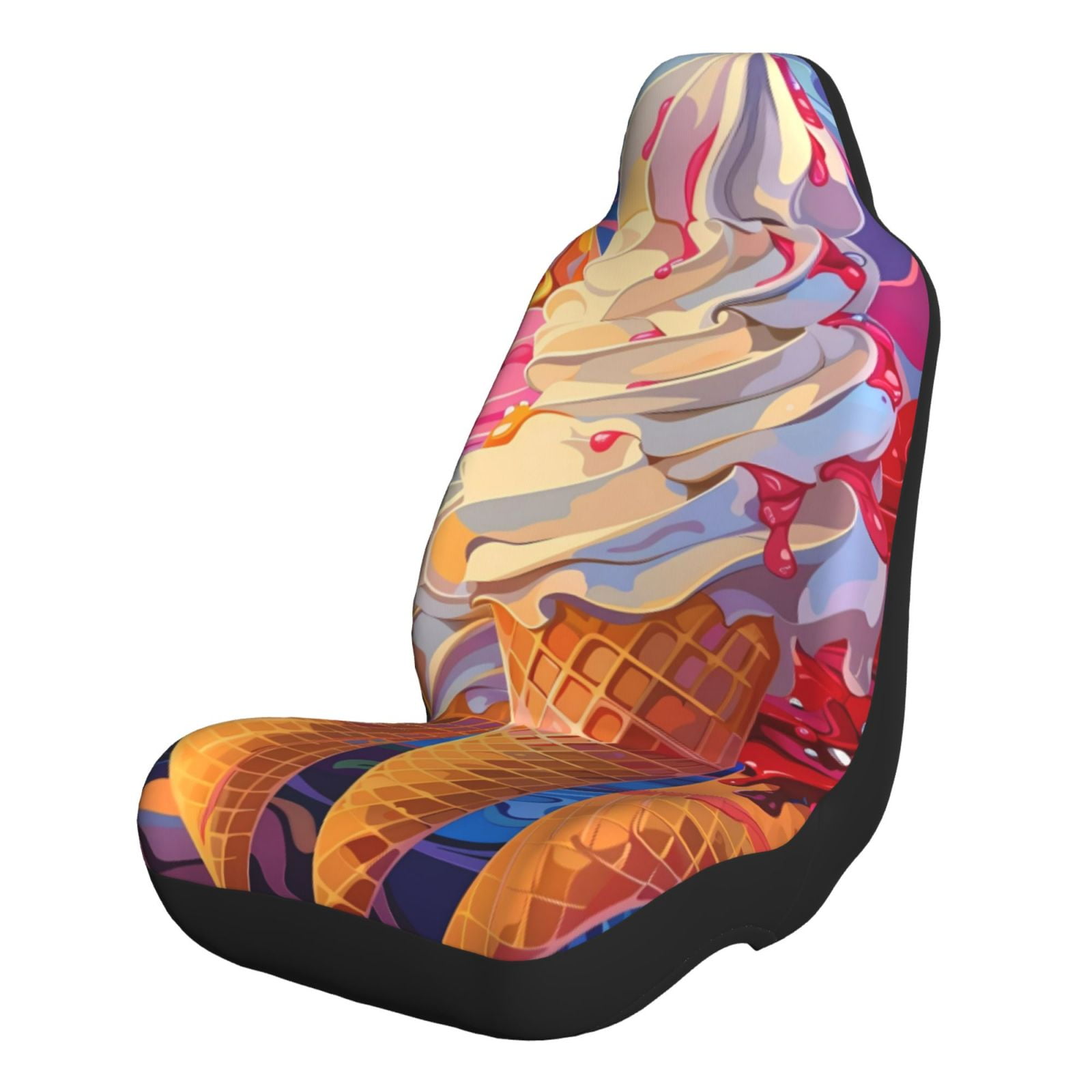 Pofeuu Trio Of Dripping Cones Print Automotive Car Seat Covers Flat