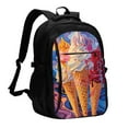 thumbnail image 1 of Pofeuu Trio Of Dripping Cones Print Storage Laptop Backpack with USB Charging Port[Water Resistant] College Computer Bookbag Fits, 1 of 7