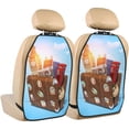 thumbnail image 1 of Pofeuu Trip to London Print 2 Pack PU Leather Kick Mat Back Seat Protector, Universal Car Seat Back Organizer, Waterproof Backseat Protector For Most Car, 1 of 8