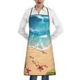 thumbnail image 1 of Pofeuu Tropical Beach With Starfish Print Aprons with Pockets, Cute Aprons for Kitchen, Cooking, Server, Barber, Chef Apron, 1 of 7