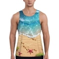thumbnail image 1 of Pofeuu Tropical Beach With Starfish Print Men's Workout Tank Tops Sleeveless Muscle Gym Shirt Quick Dry-Medium, 1 of 7