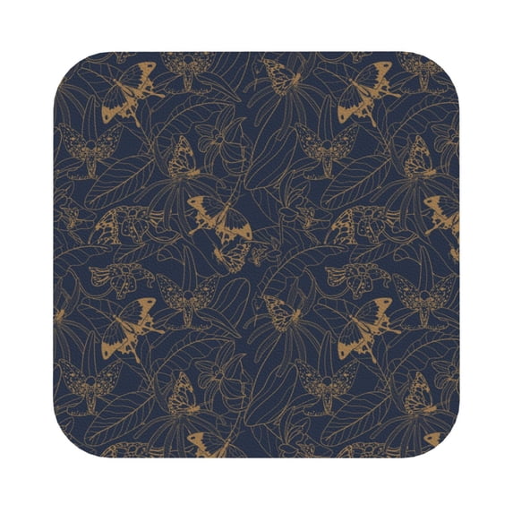 Pofeuu Tropical Butterfly Print Leather Coasters Set of 6, Round Cups Mugs Mat Pad for Home Kitchen Heat Resistant Drink Coasters,Square