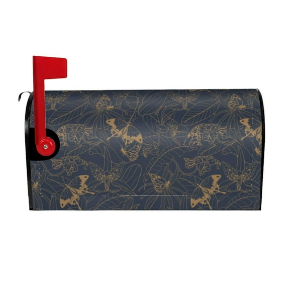 Pofeuu Tropical Butterfly Print Mailbox Covers Letterbox Cover Mailbox Wrap for Home Garden Yard Outdoor Decor -25.5x21 in
