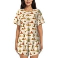 thumbnail image 1 of Pofeuu Tropical Desert Print Women's Pajama Set Short/Shorts Soft Button PJs Elastic Drawstring Waist Sleepwear-3X-Large, 1 of 6