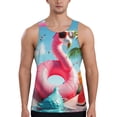 thumbnail image 1 of Pofeuu Tropical Flamingo Pool Float Print Men's Workout Tank Tops Sleeveless Muscle Gym Shirt Quick Dry-4X-Large, 1 of 7